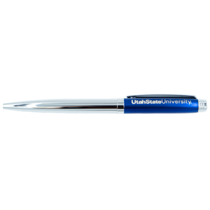 Utah State University Chrome and Blue Rollerball Pen